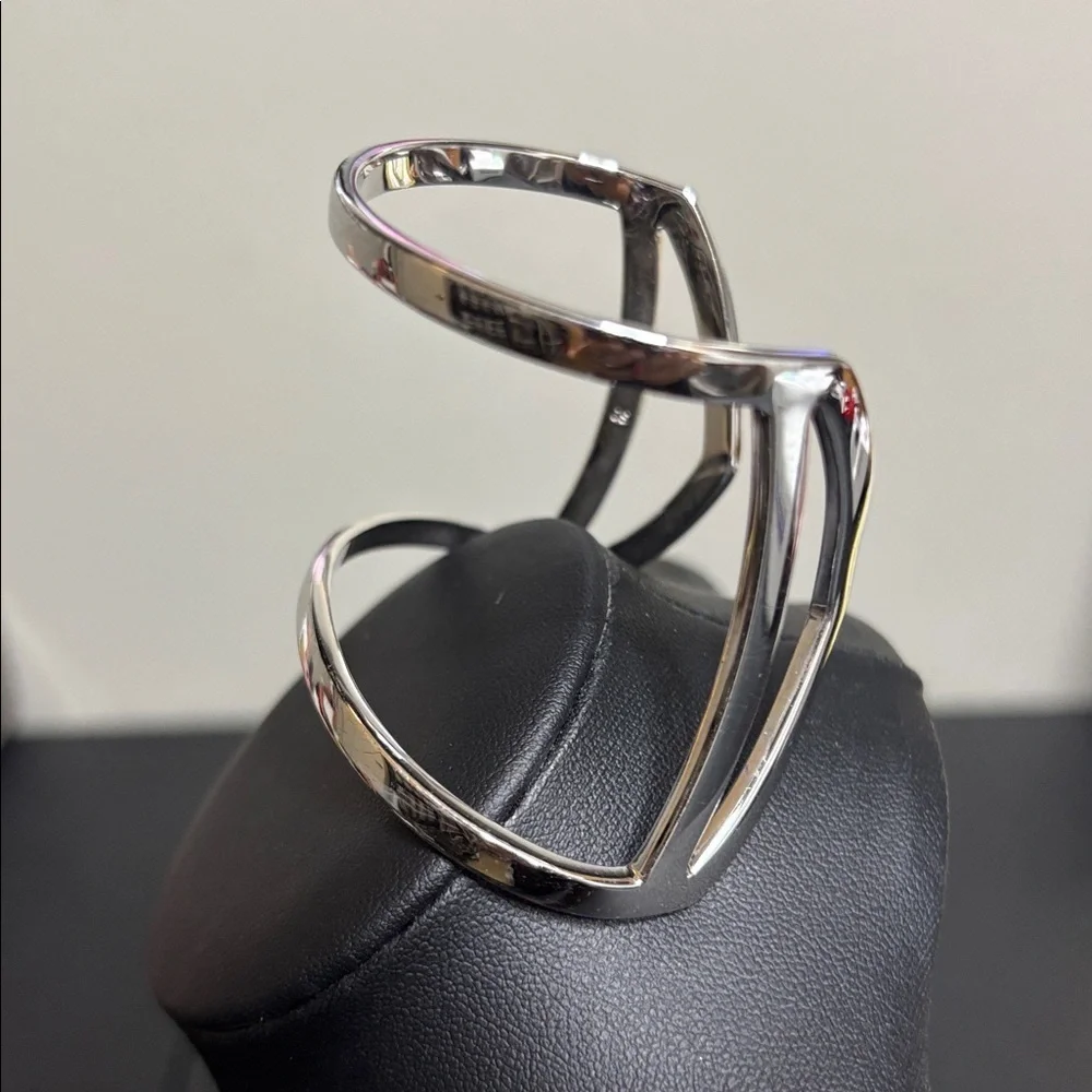 Jessica Simpson Silver Tone Geometric Cuff Bracelet